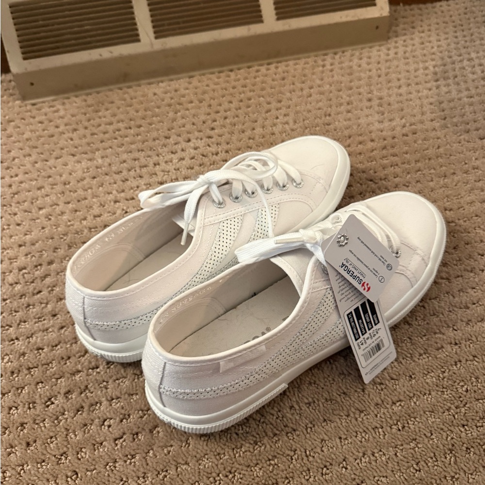 Superga White Canvas Sneakers Casual Comfort